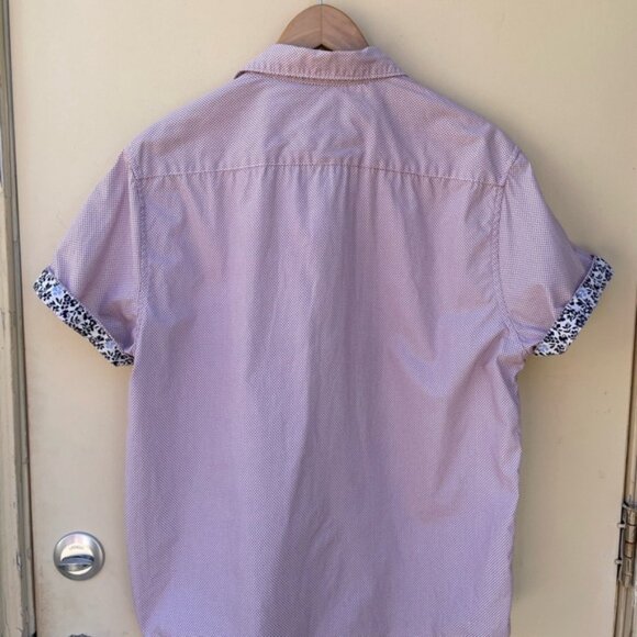 Denim & Flower Ricky Singh Men’s Pink Slim Fit Button-Down Shirt, Size L - Picture 9 of 9
